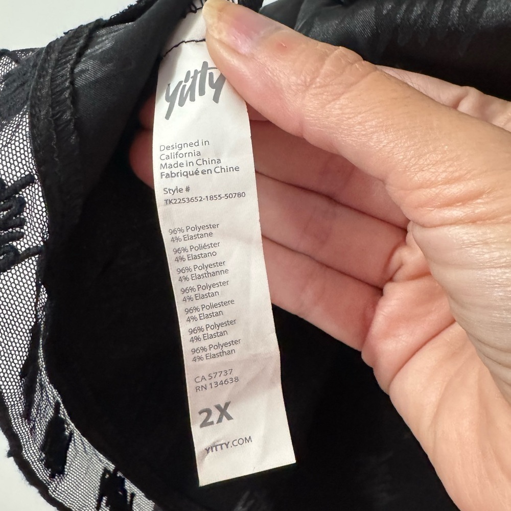Yitty Iconic Black Satin Midi Crop Top - Picture 7 of 7